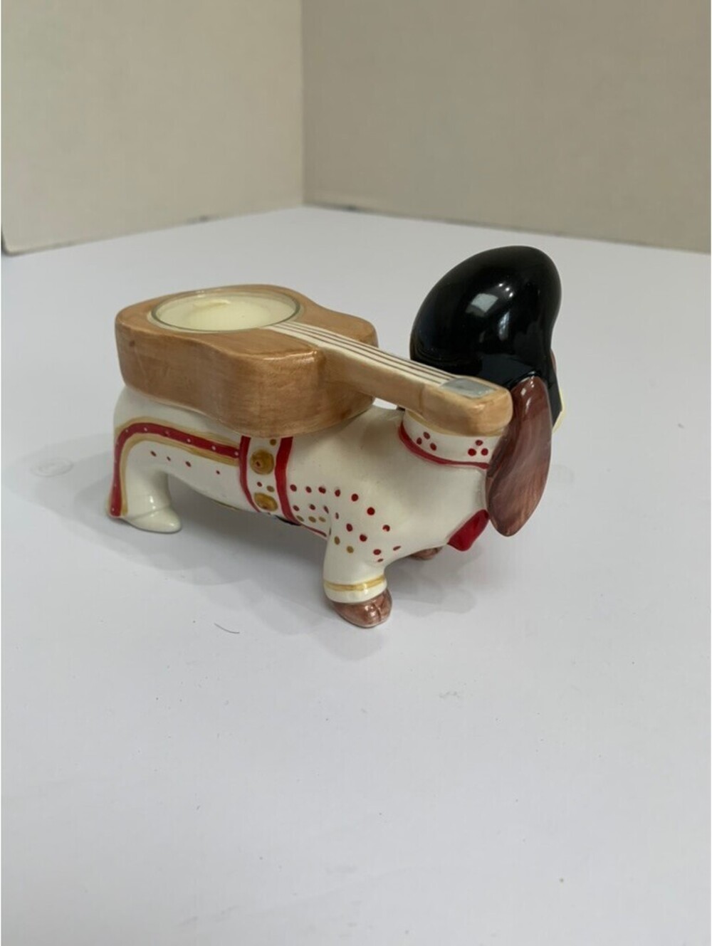 Elvis Presley Themed Basset Hound Tea Light Candle Holder Ceramic - Picture 2 of 6